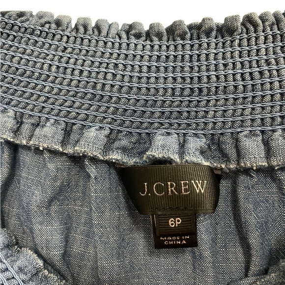 J. Crew Denim Blue Smocked Chambray Denim Dress Size 6 Petite - Picture 6 of 6